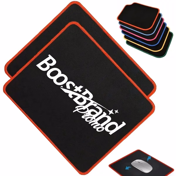 Custom Rubber Mouse Pad with Stitched Edge — Professional Office & Gaming Desk Promo