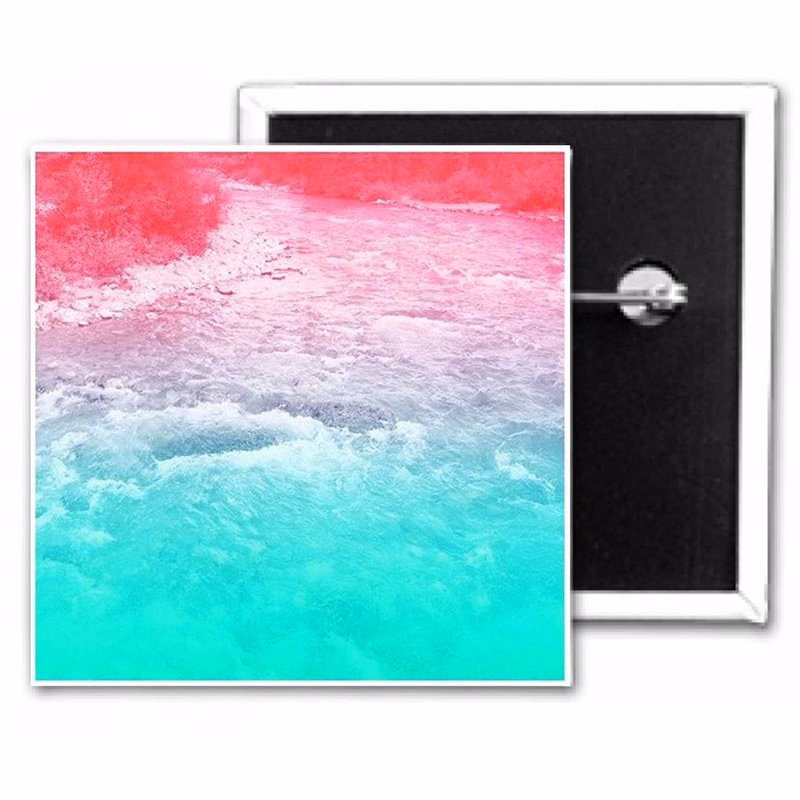 3" x 3" Inch Square Custom Button