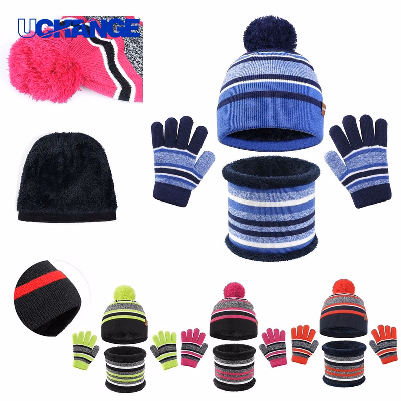 KidsKnitted Hat Scarf Gloves Set