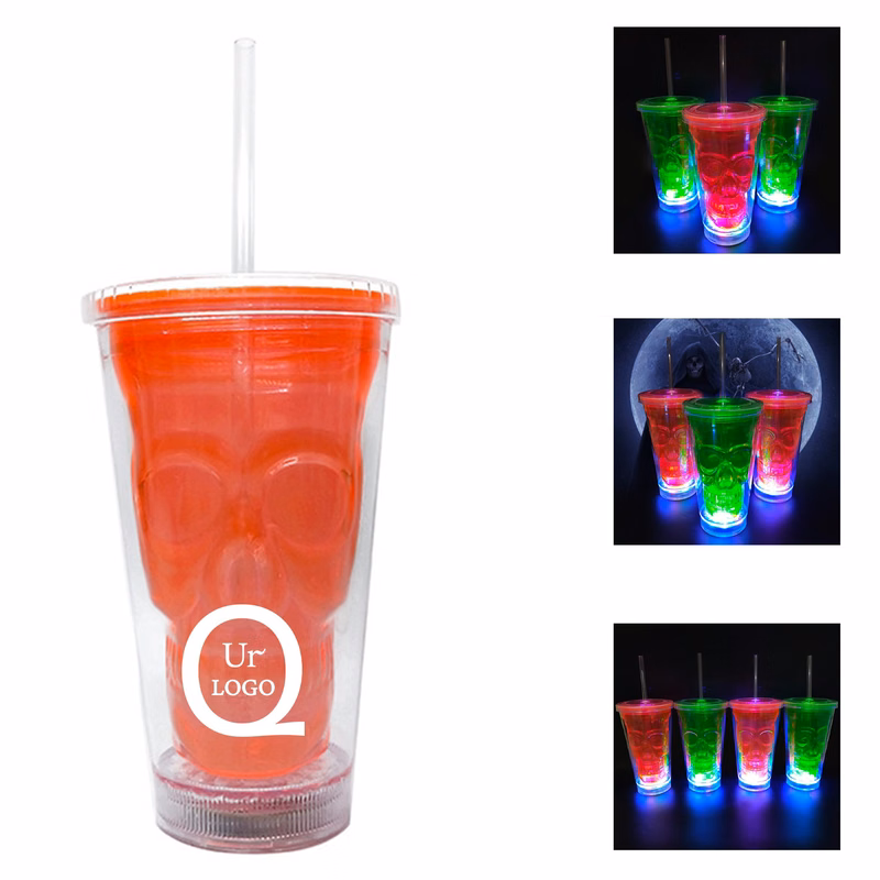 15.2Oz Led Skull Straw Cup
