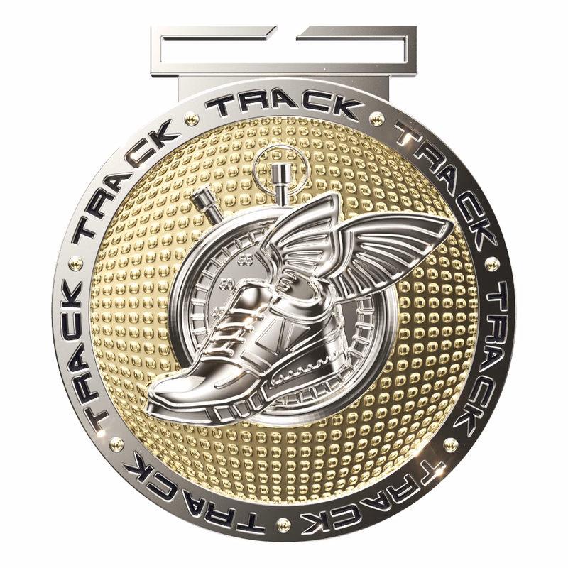 Track Dual Plated Medallion (3")