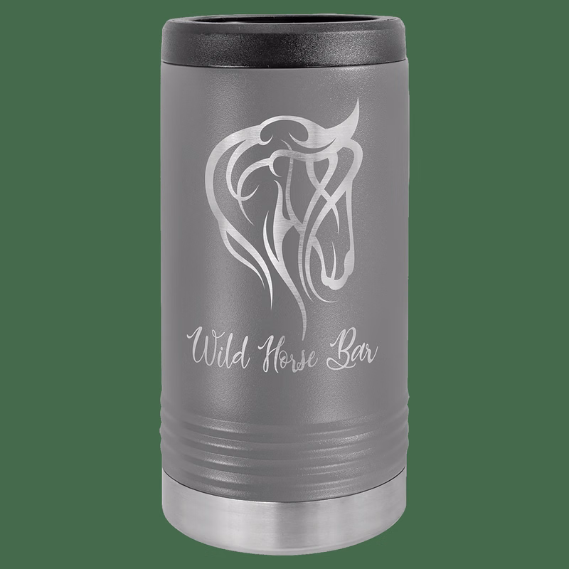 Dark Gray Laser Engraved Polar Camel Slim Beverage Holder