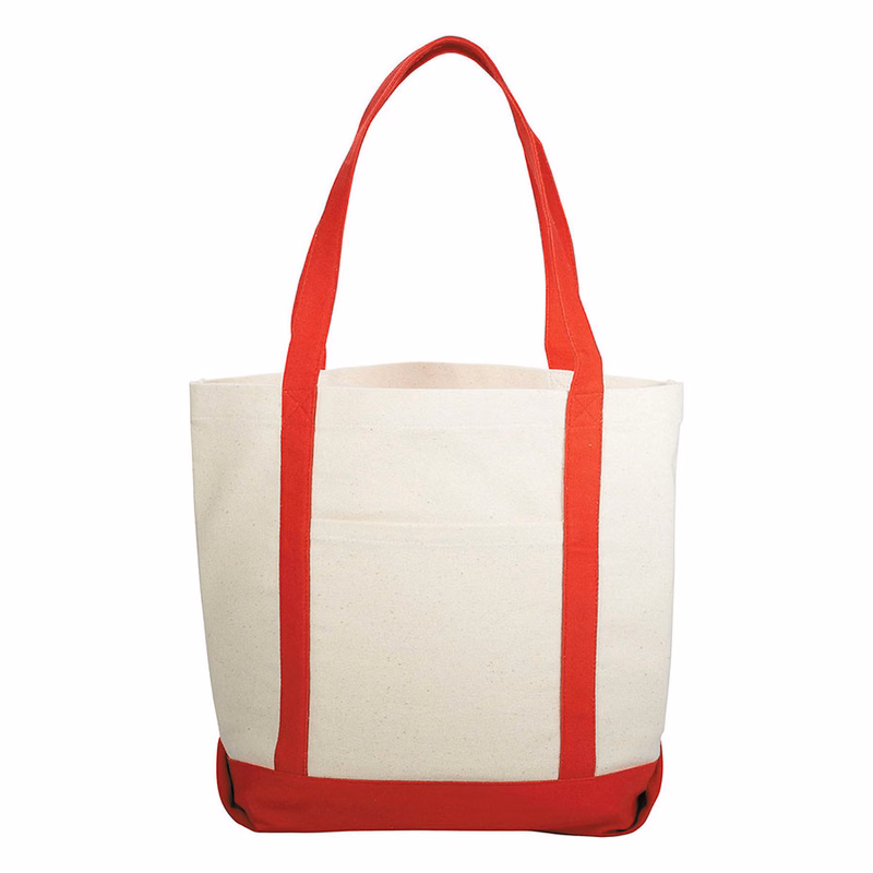 10 oz Cotton Canvas Boat Tote Bag - 12.25"W x14.75"H x 5"D x