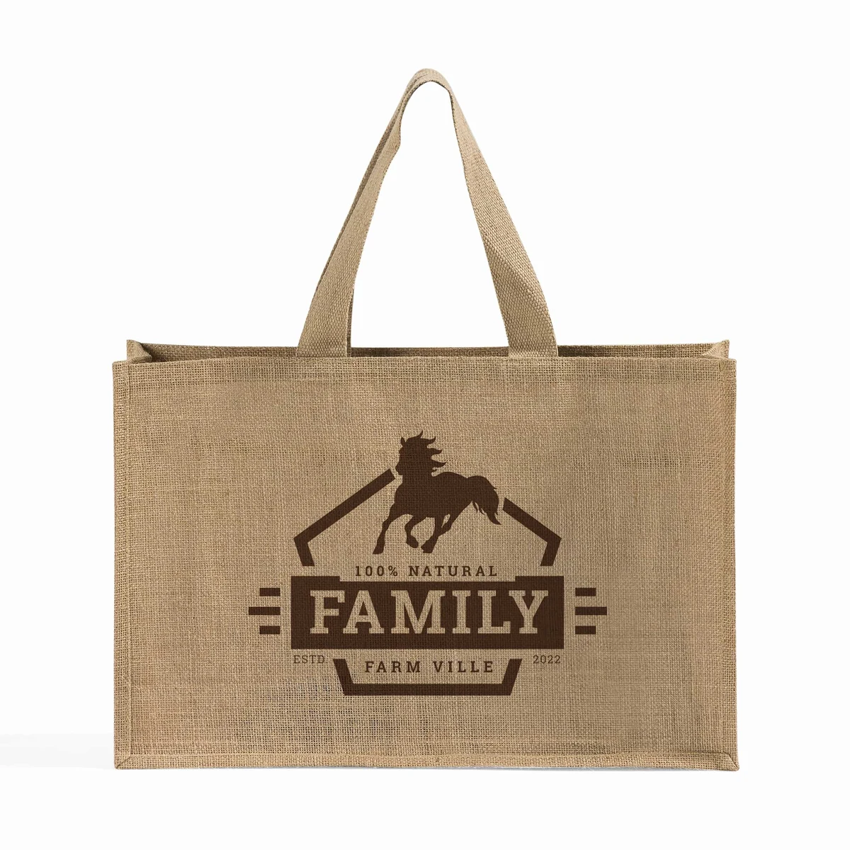 Carry All Jute Tote Bag, custom tote bag with logo imprint 1
