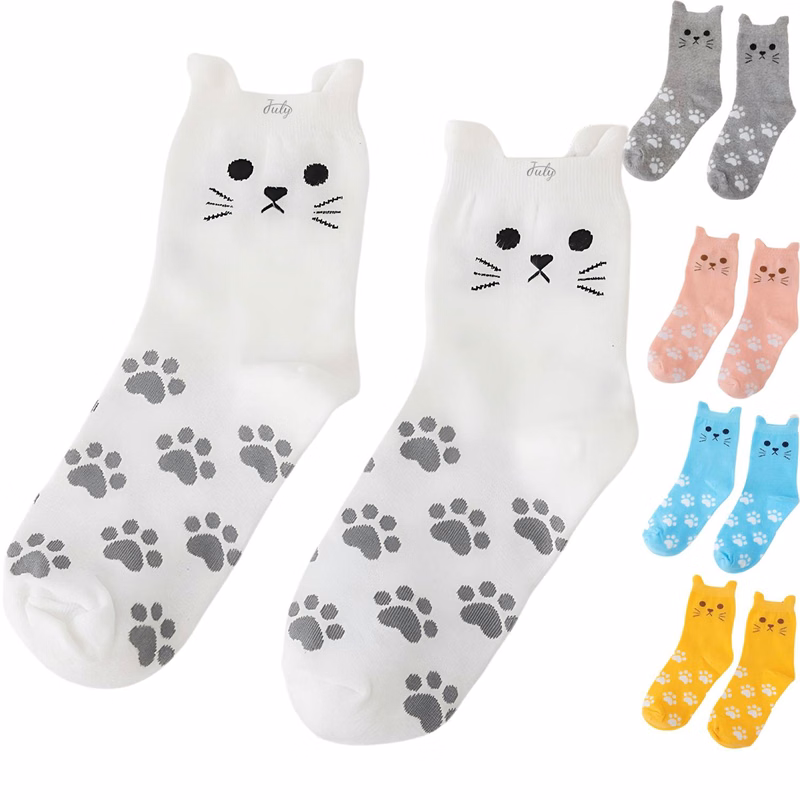 Women's Cat Ear Mid Calf Socks