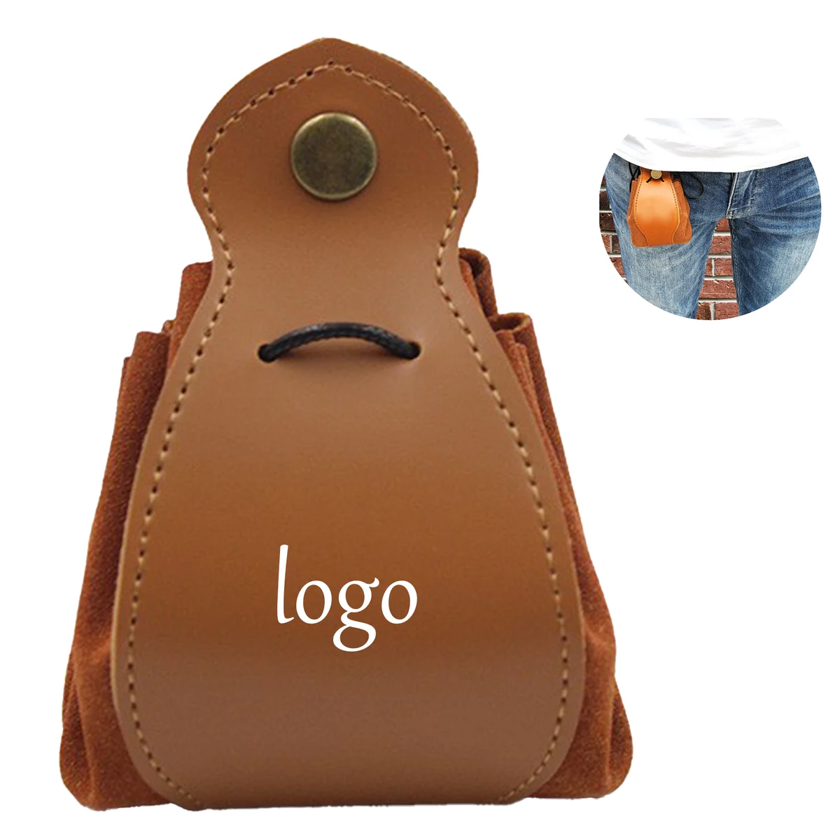 Drawstring Leather Bag 1
