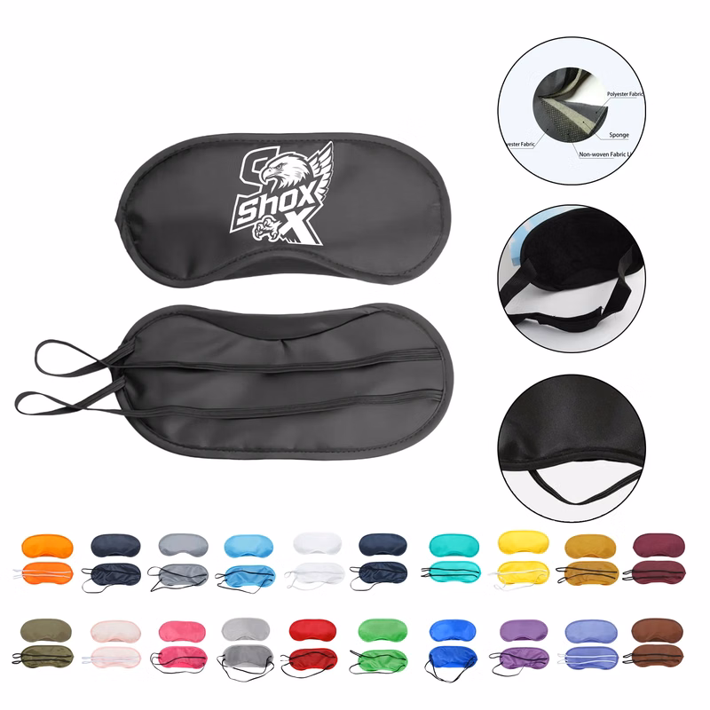 MOQ 20 Full Color Polyester Shade Sleep Eye Mask