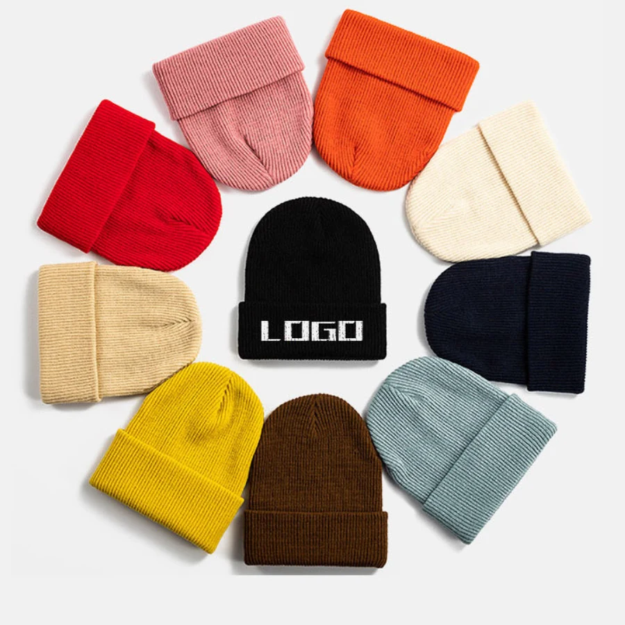 Embroidery Beanie Knit Hat 1
