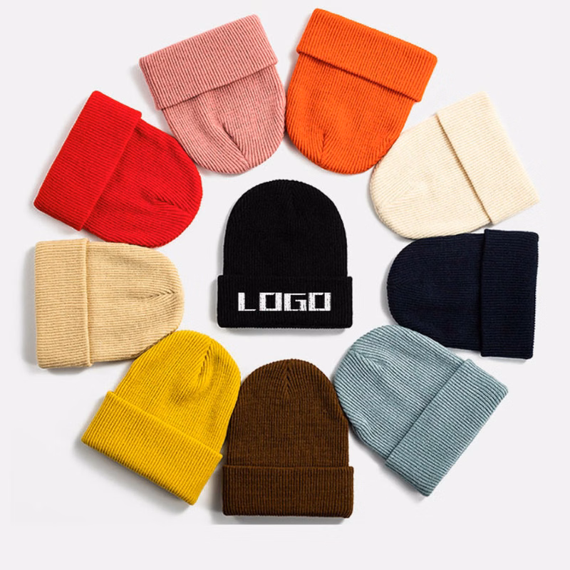 Embroidery Beanie Knit Hat