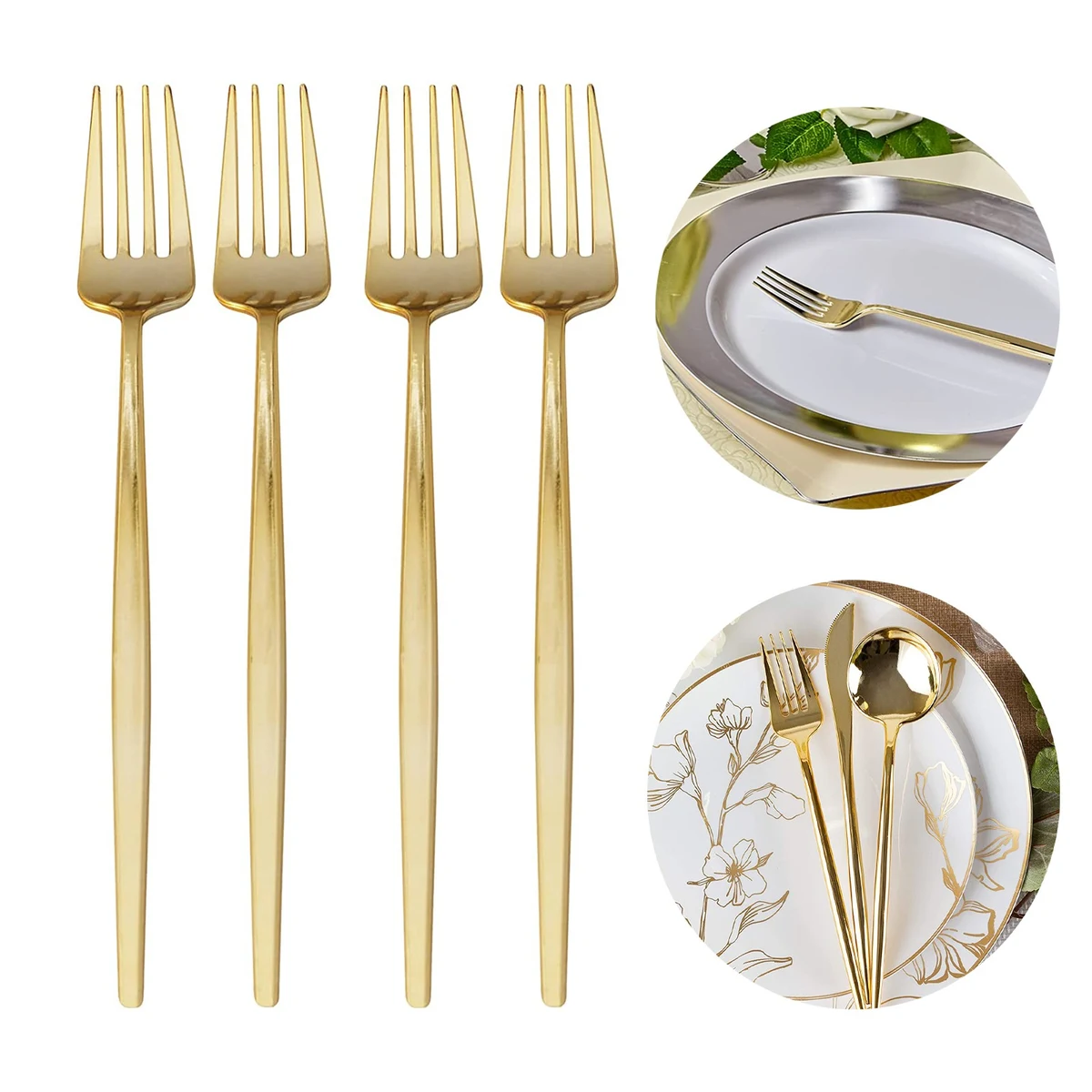Plastic Gold Fork 1