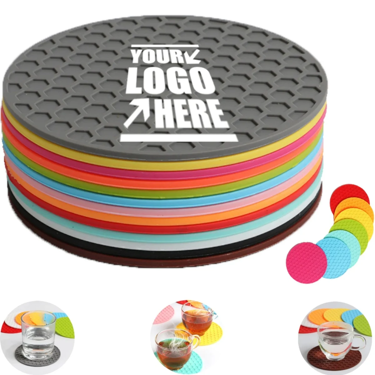 Silicone Honeycomb Round Coasters 1