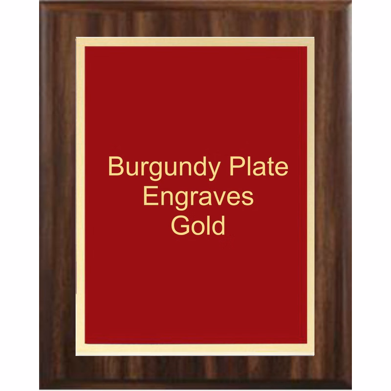 5" x 7" Cherry Finish Plaque with a Burgundy Simplicity Plate