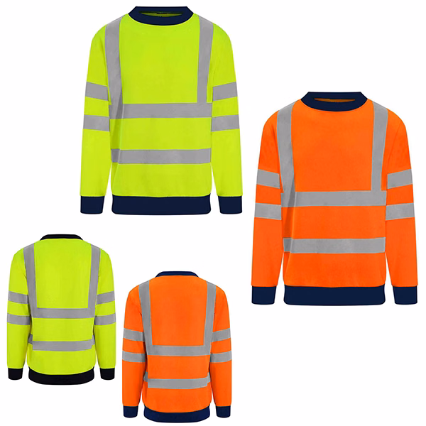 VISIPRO Reflective Safety Sweatshirt with Black Trim - 280G
