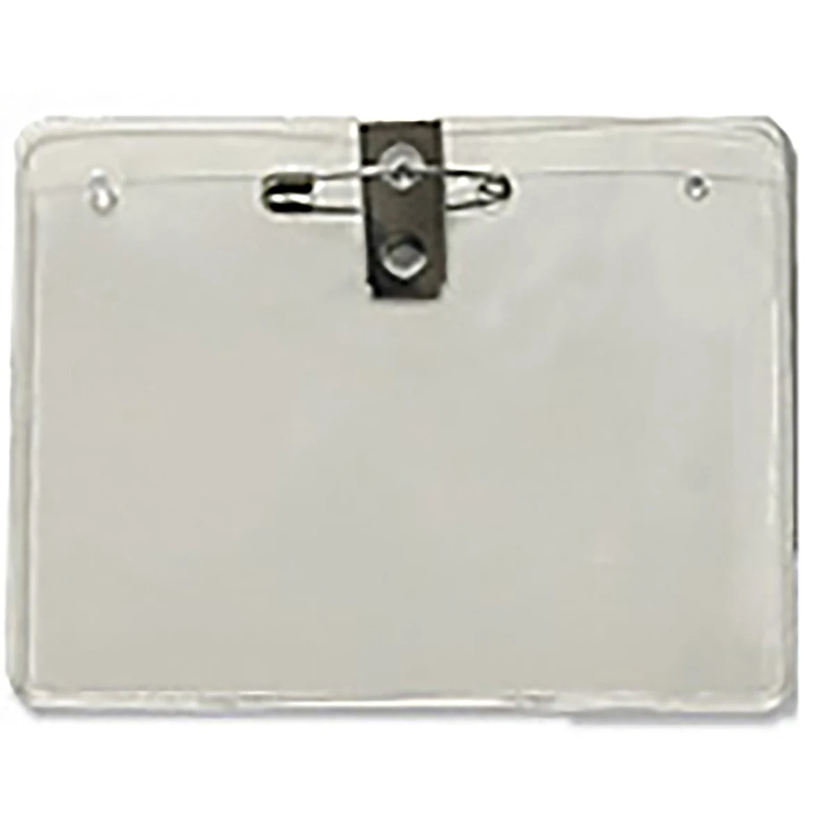3x4 inch Horizontal Vinyl Badge Holder with Safety Pin & bulldog clip 1
