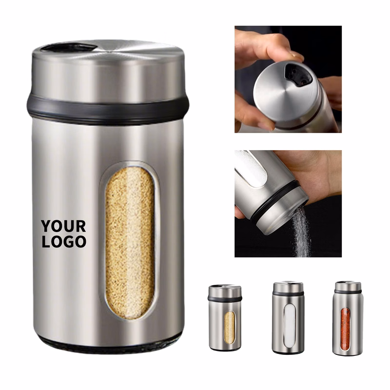 Stainless Steel Salt Pepper Shaker With Transparent Window