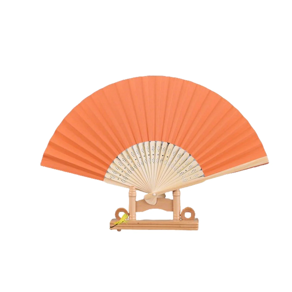 Bamboo Folding Handheld Paper Fan 8.2" x 15" 1