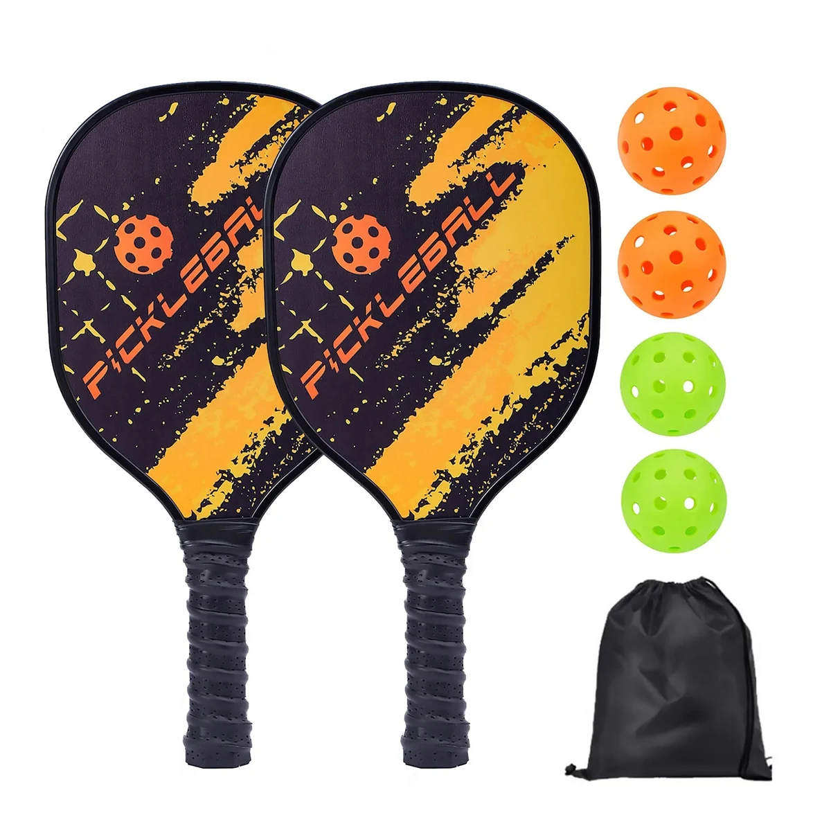 Wooden Pik Racquet (2 rackets+4 balls+1 bundle of pockets) 1