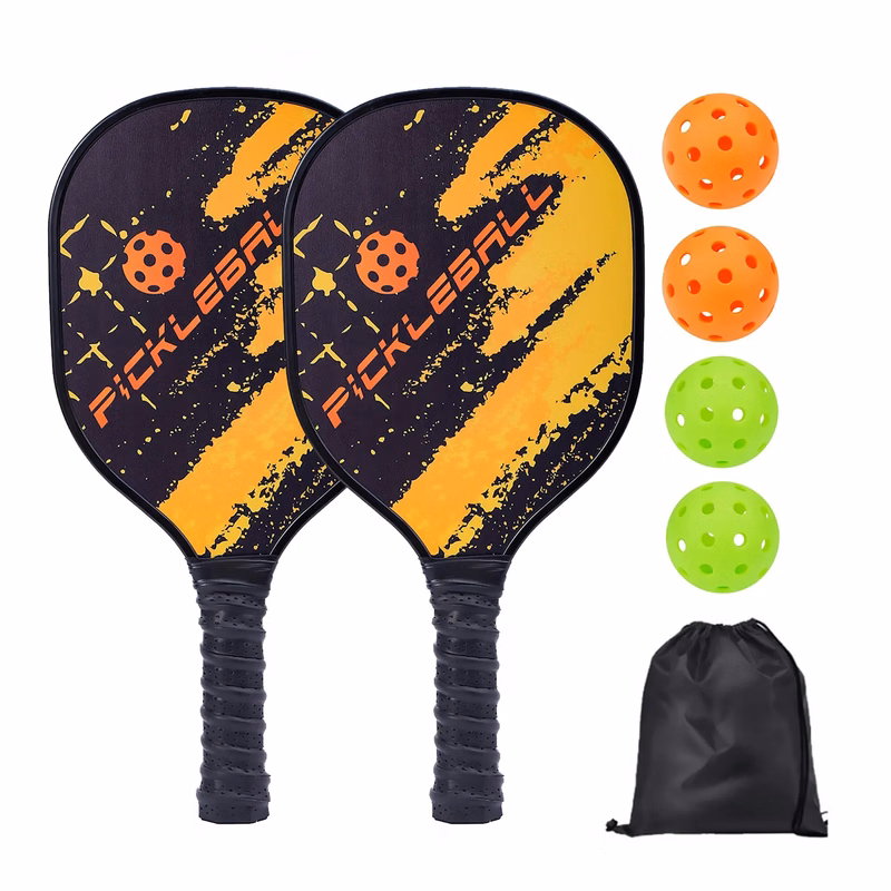 Wooden Pik Racquet (2 rackets+4 balls+1 bundle of pockets)