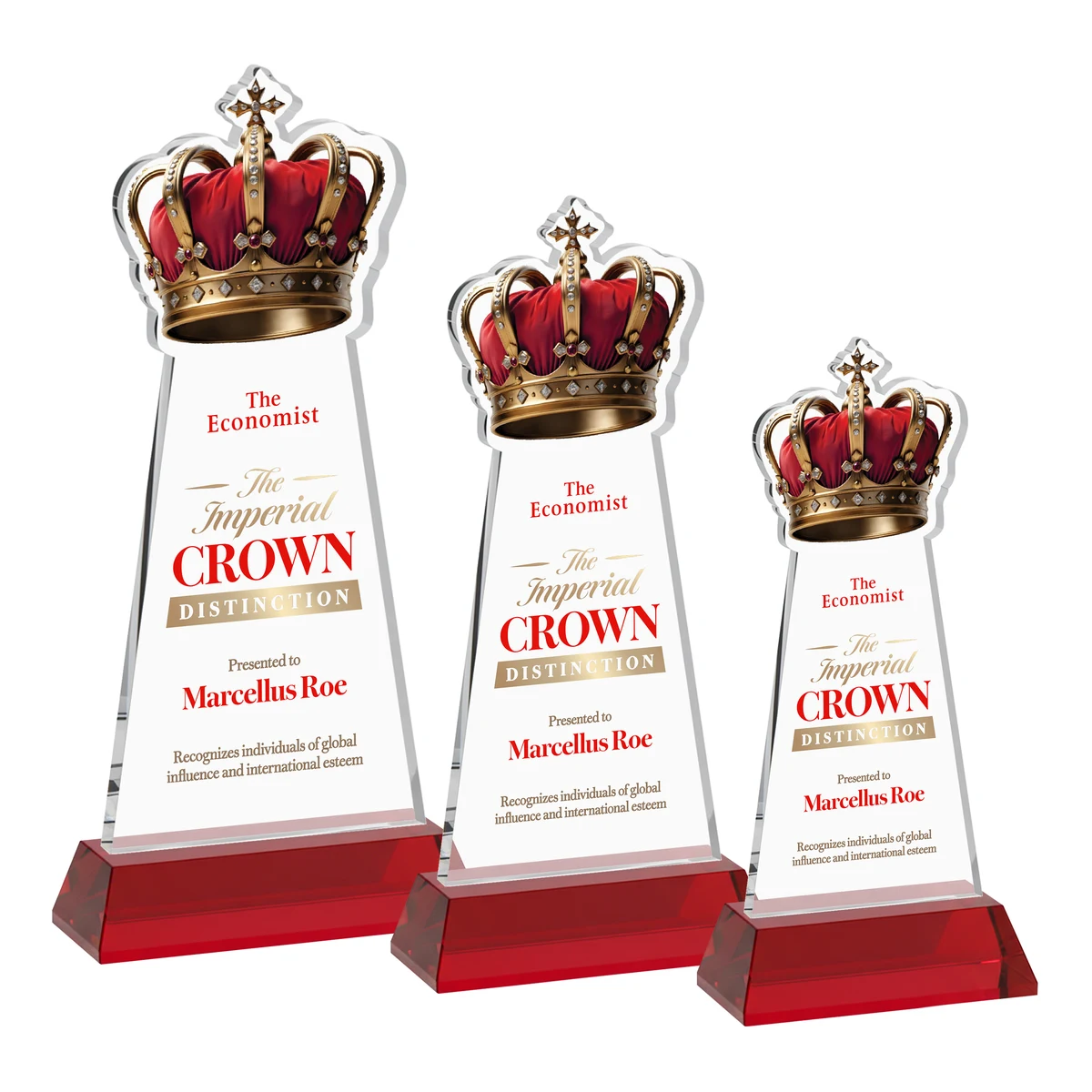 Crown VividPrint™ Award on Hartford Base - Red 1