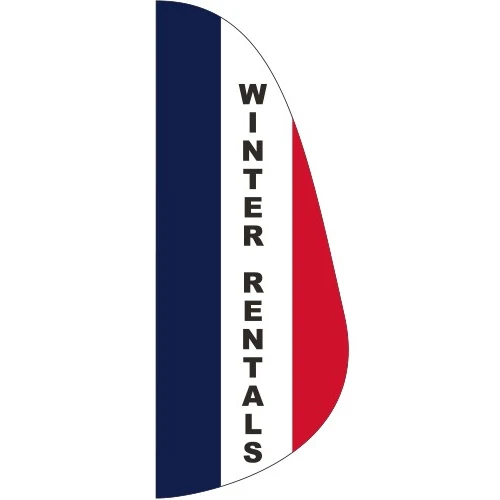 "WINTER RENTALS" 3' x 8' Message Feather Flag 1
