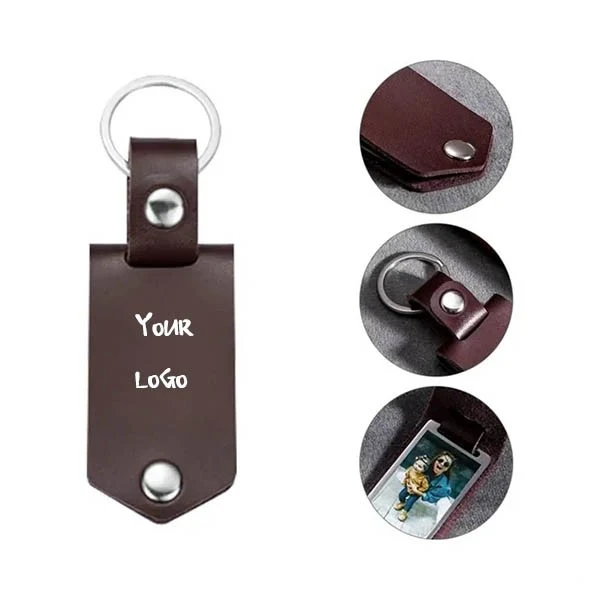 Genuine Leather Mini Multifunctional Keychain Photo Album 1