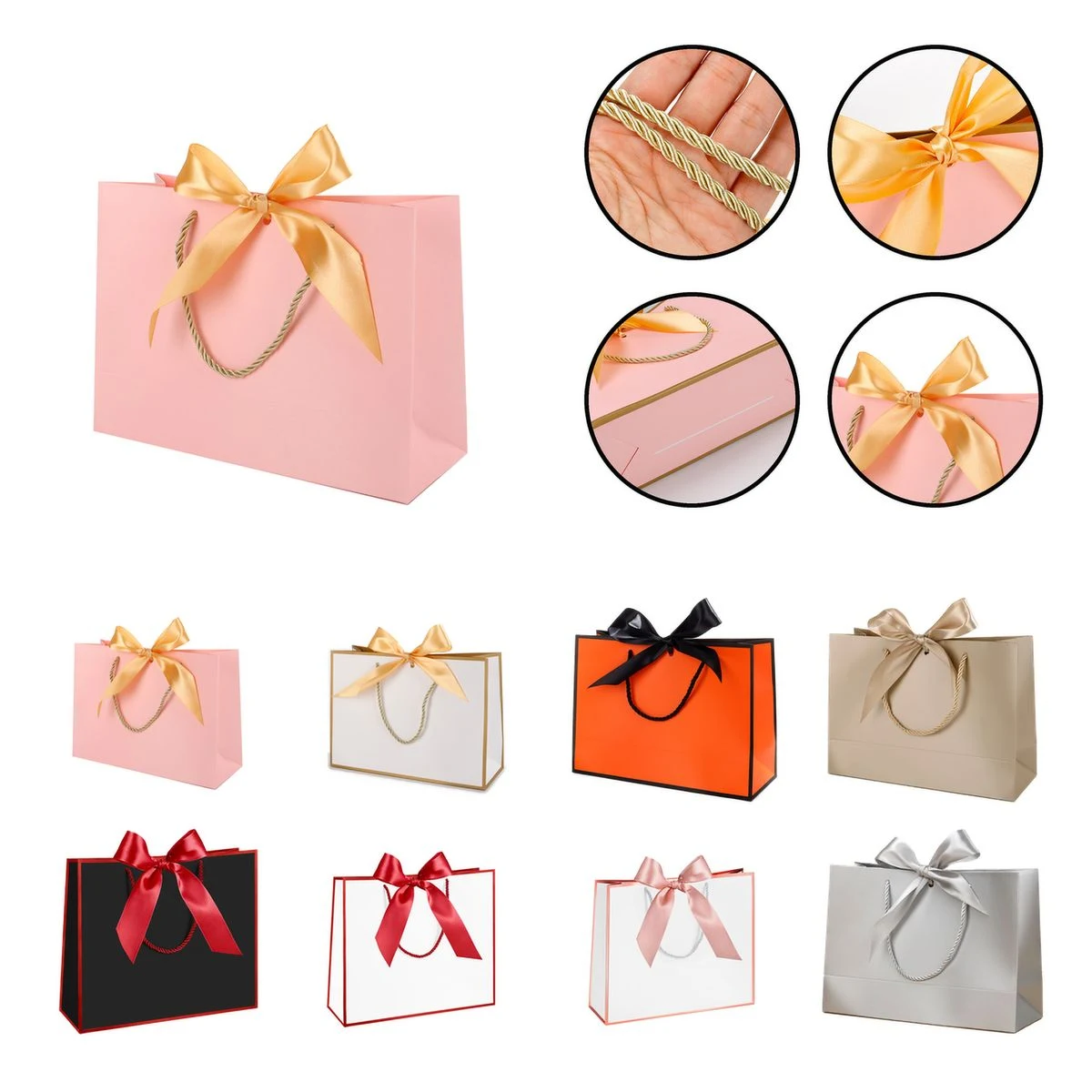 Bow Closure Cardstock Gift Bag 1