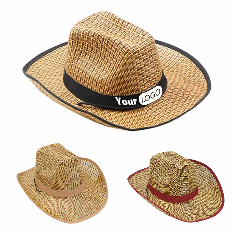Band Outdoor UV Protection Straw Cowboy Hat