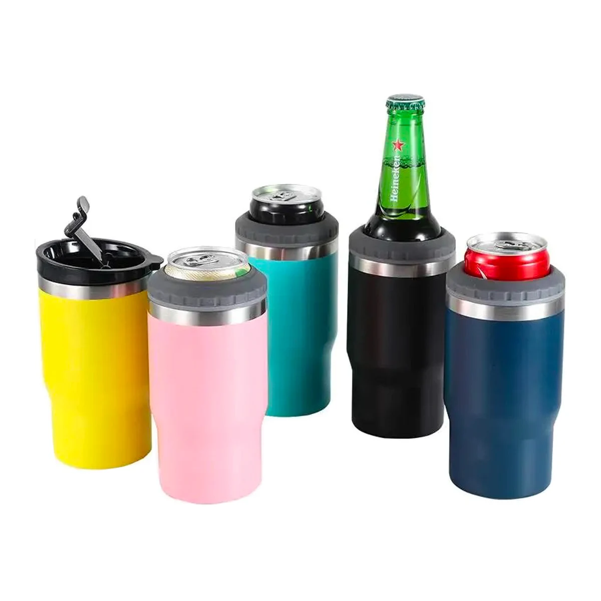 4 in 1 Insulated Can/Bottle Cooler, custom koozie with logo imprint 1