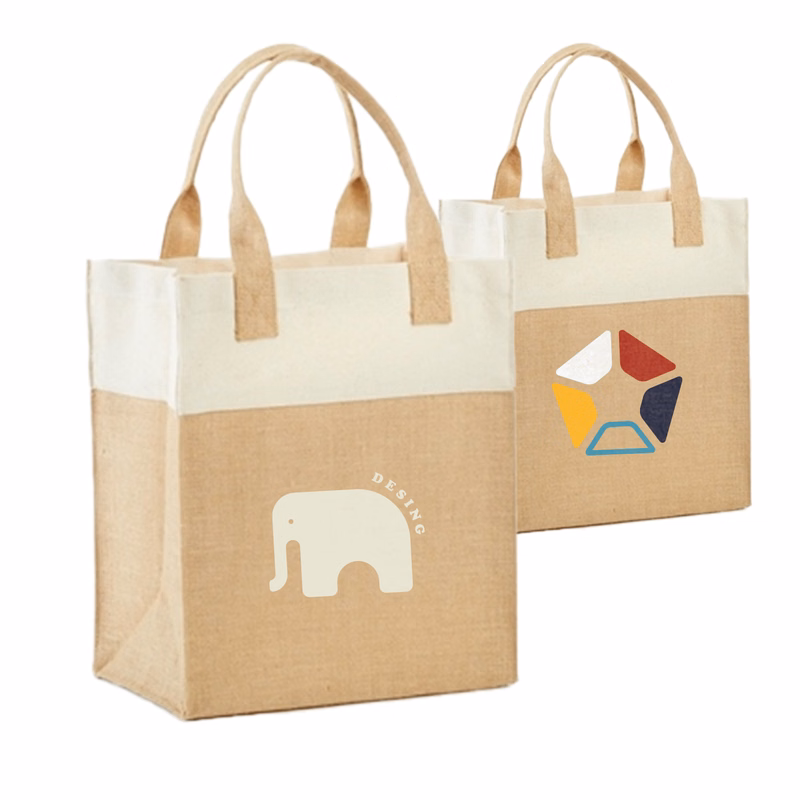 Mini Jute Gift Bag with Cotton Trims