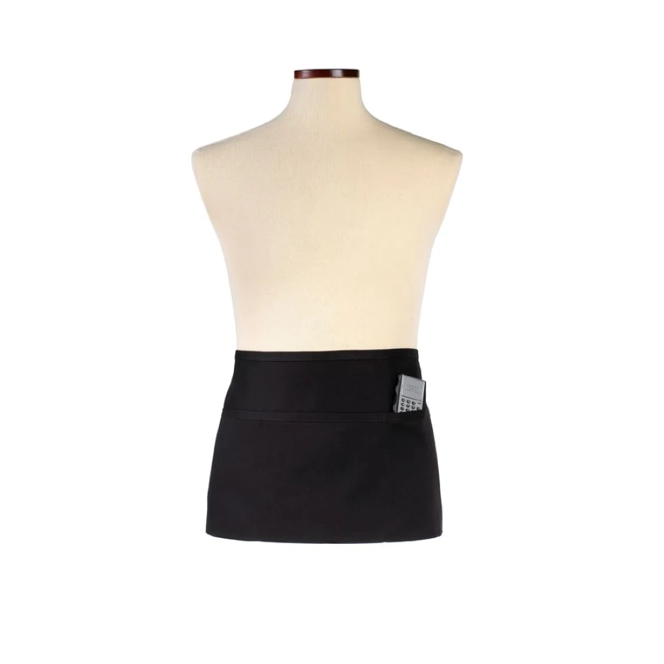 Black Three-Section Pocket Waist Apron 1
