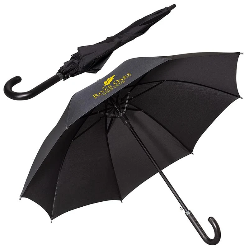 Leeman 48" Executive Umbrella w/ Curved Faux Leather Handle 1