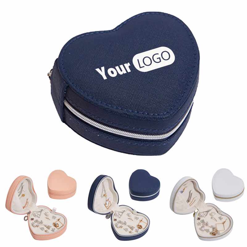 Heart-Shaped PU Leather Jewelry Case