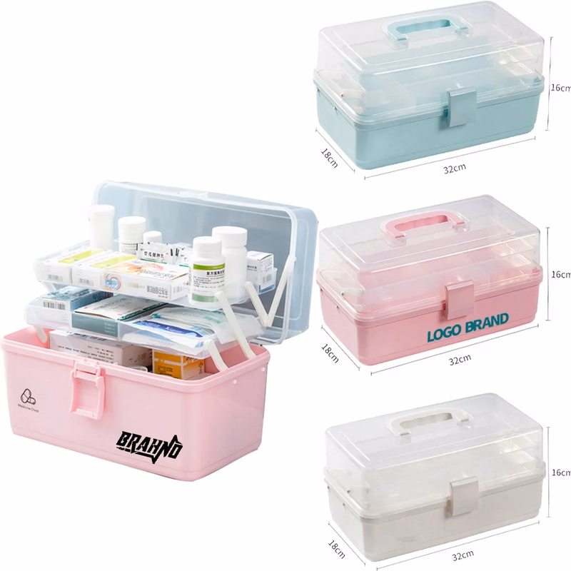 Three-layer Storage Organizer Medicine Box With Handle