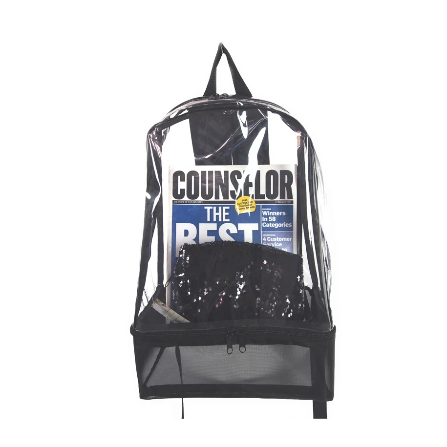 2-Compartment Clear Bag PVC Transparent Backpack 1