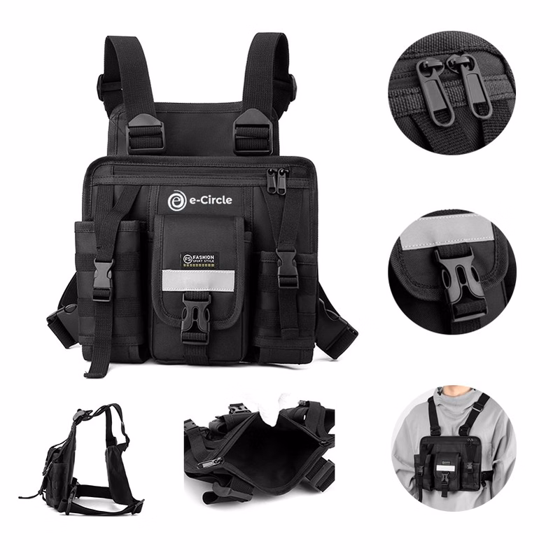 Multifunctional Nylon Chest Rig Bag With Reflective Stripe