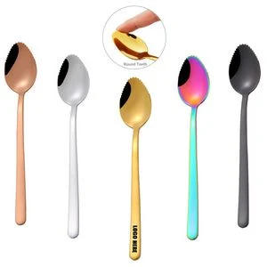 6.41 Inch Serrated Teeth Coffee Dessert Spoon 1