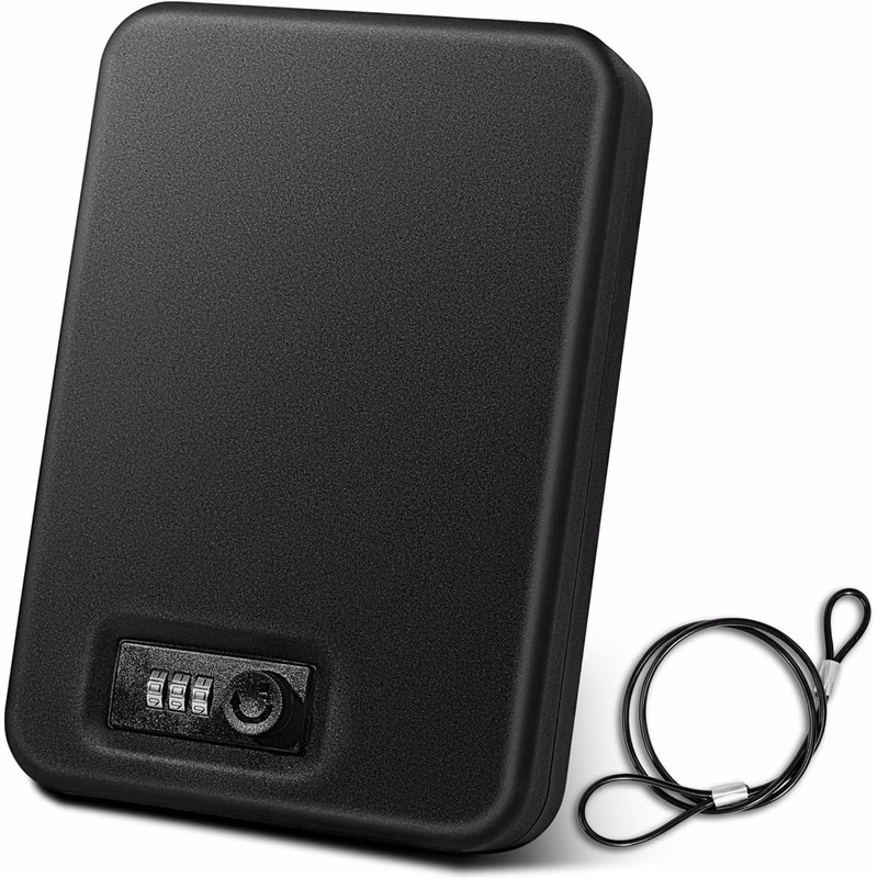 portable handgun security case lock box