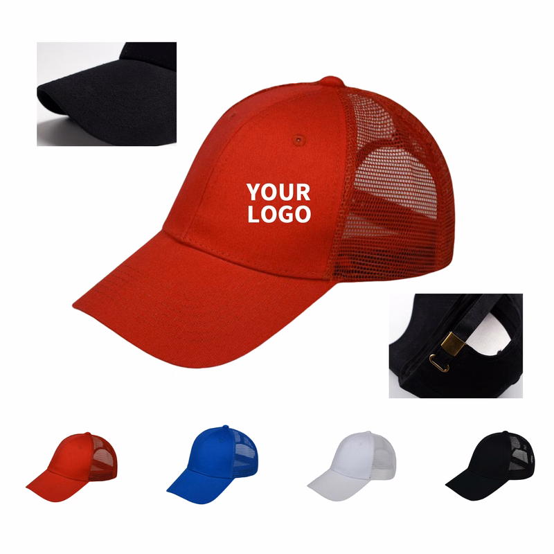 Mesh Snapback Trucker Hat Adjustable Fit 24.4" Circumference