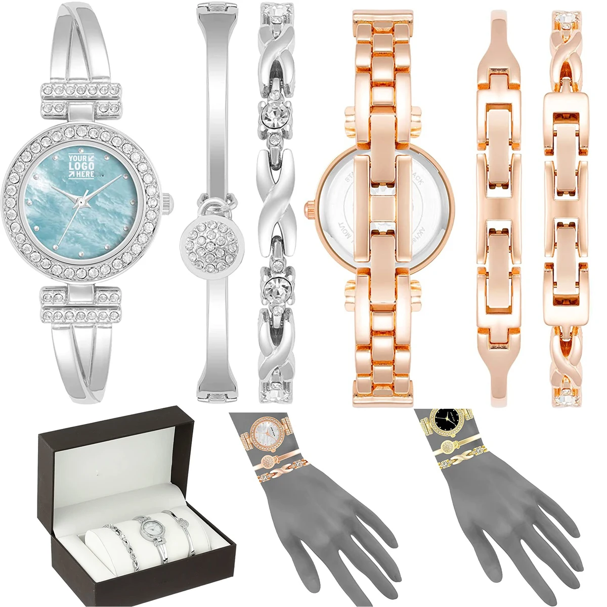 Women Watch and Bracelet Set 1