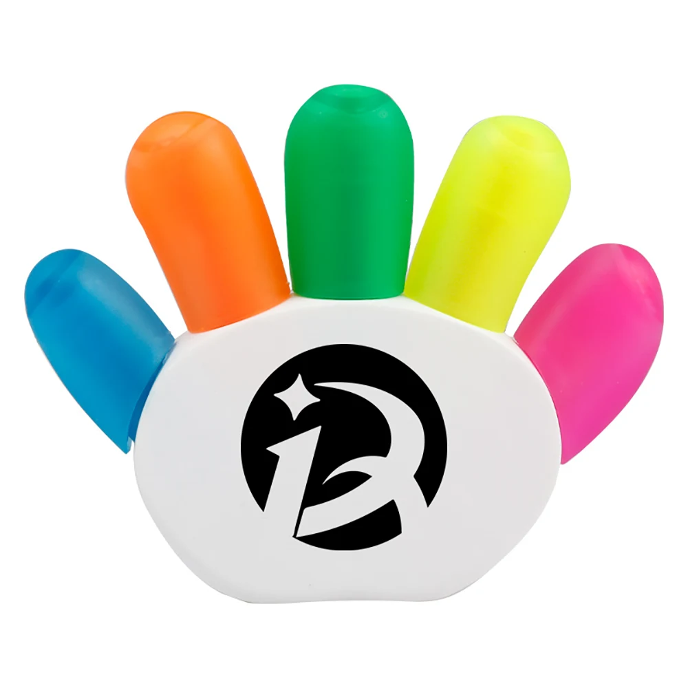 Hand-shaped 5-Color Fluorescent Pen Marker Highlighter 1