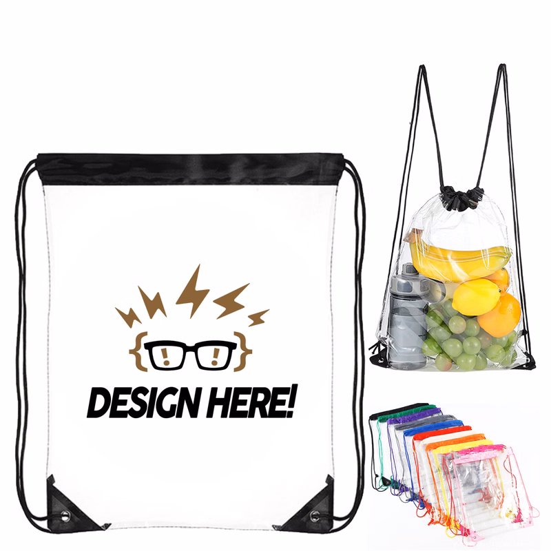 Clear Plastic Drawstring Bag
