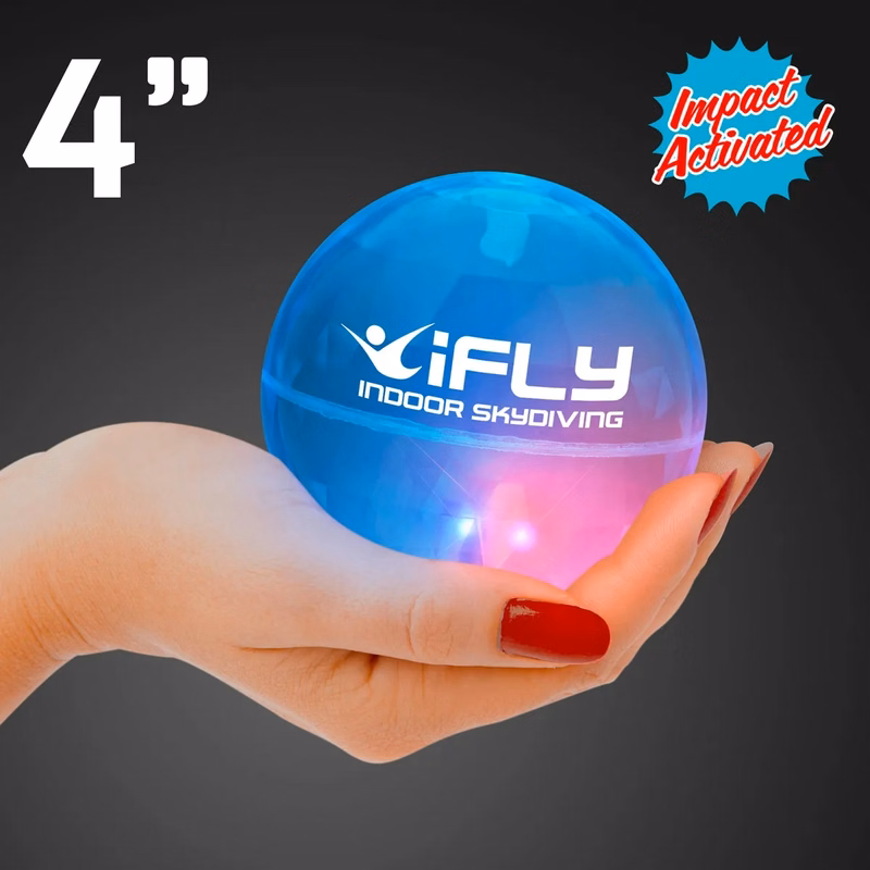 Super Sized Blue Air Bounce Balls with LEDs