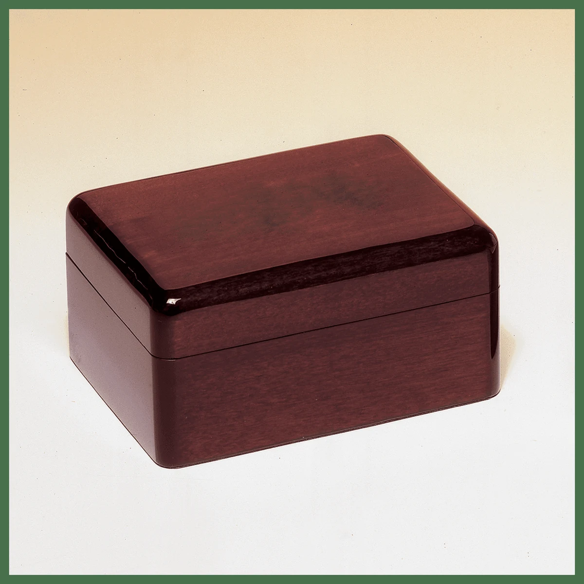 7" x 5" Rosewood/Beige Piano Finish Jewelry Box with Felt Lining-Plate Not Included 1