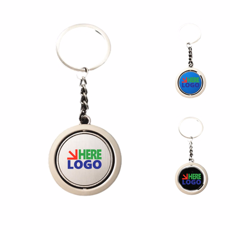 Customized Gift Alloy Rotatable Keychain