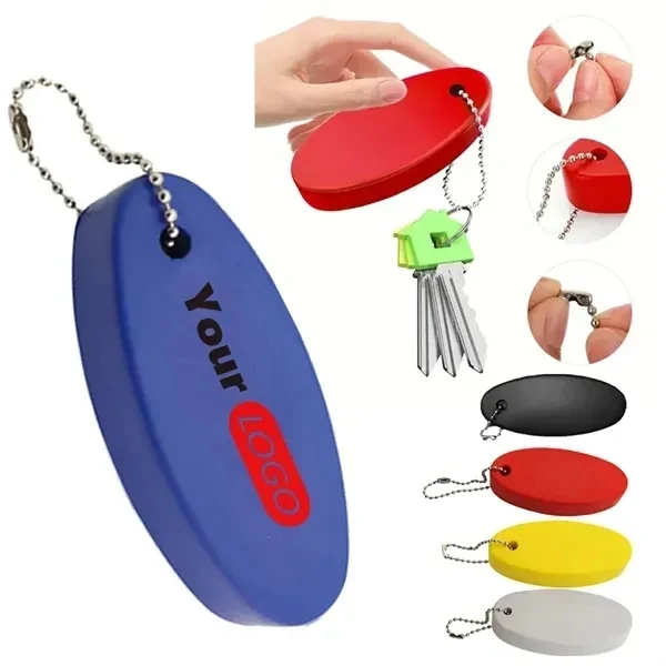 Oval PU Float Keychain 1