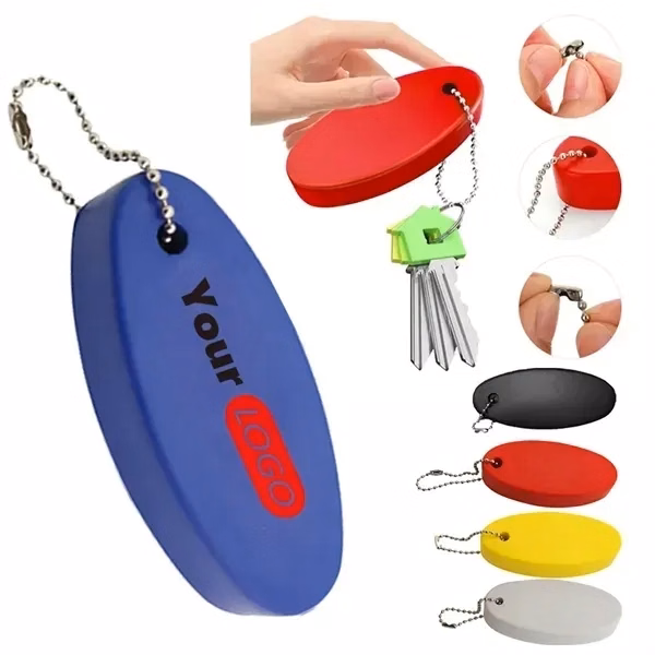 Oval PU Float Keychain