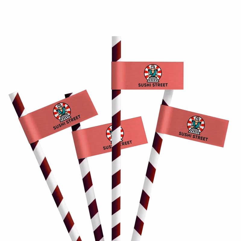 Straw Toothpick Flags Style A - 1" x 1.5"