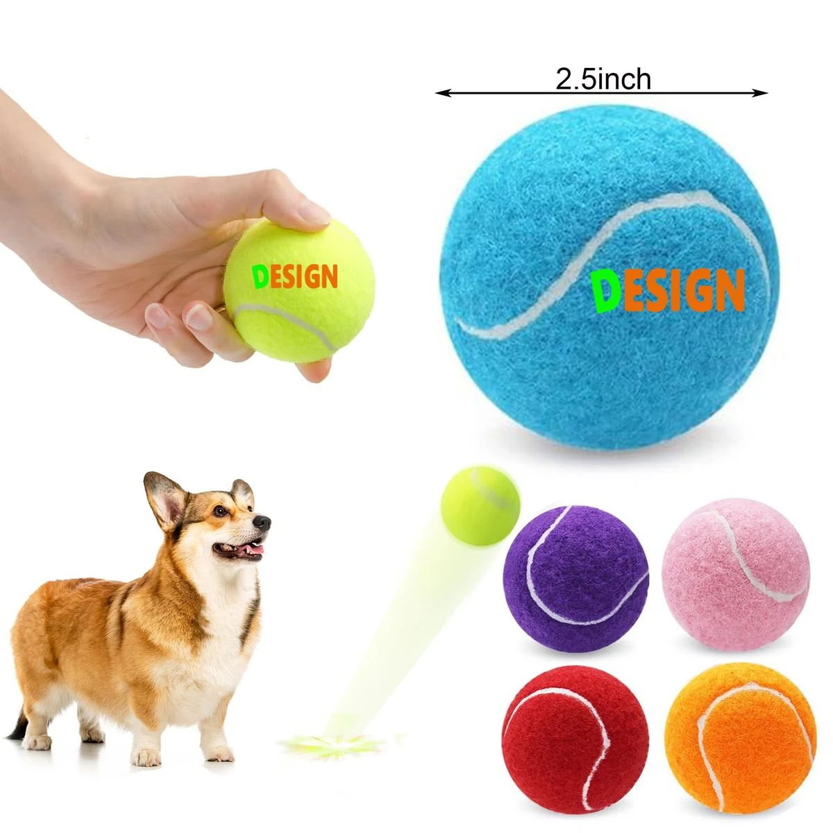 Interactive Dog Chew Tennis Ball 1