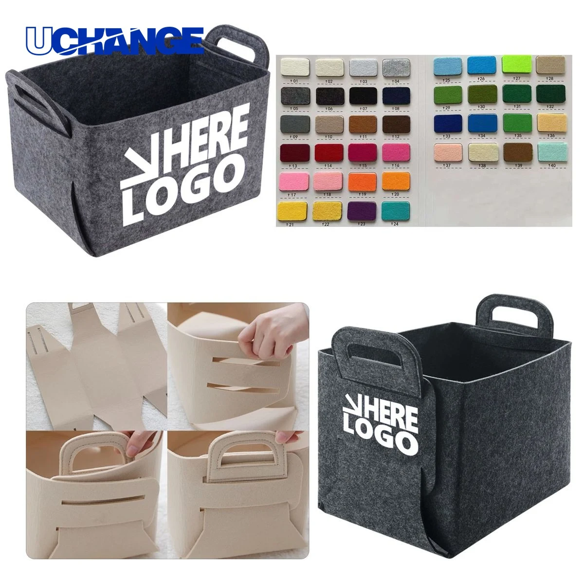 Foldable Felt Storage Basket 1