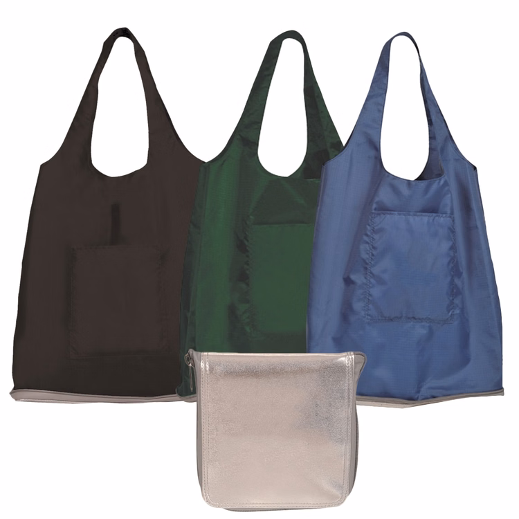 The Silver Wallet Nylon Folding Shopper Tote Bag